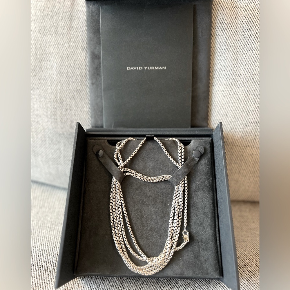 Authentic David Yurman Sterling Silver Box Chain Necklace